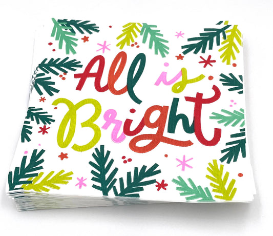 Holiday Christmas Cocktail Napkins | All Is Bright - 20ct