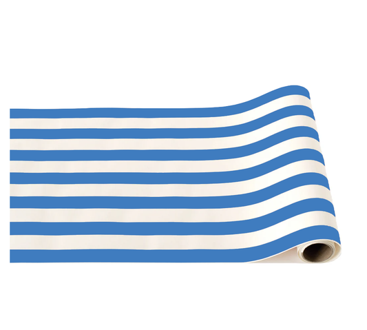 Palisades Blue Signature Cabana Stripe Paper Table Runner | 19.5â x 150â