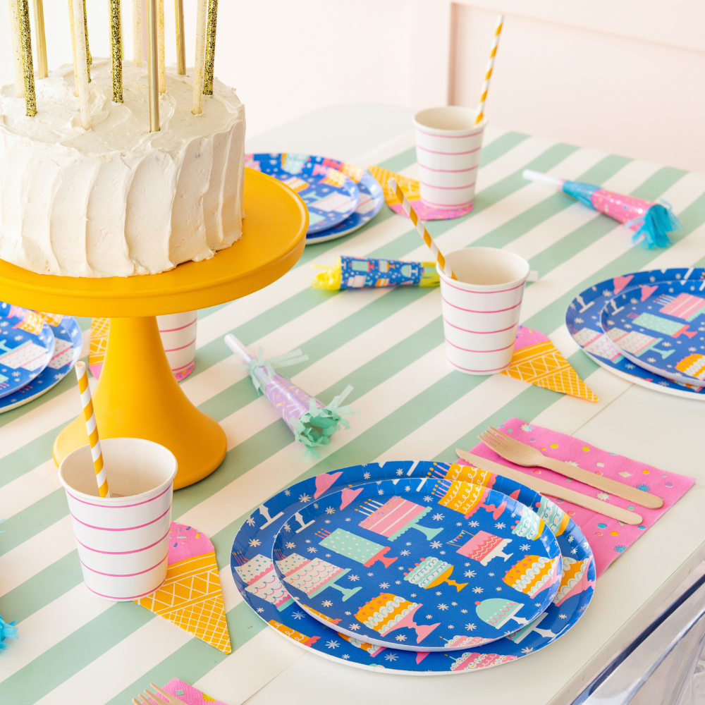 It's A Birthday Large Cake Print Plates 10" | Pack of 8
