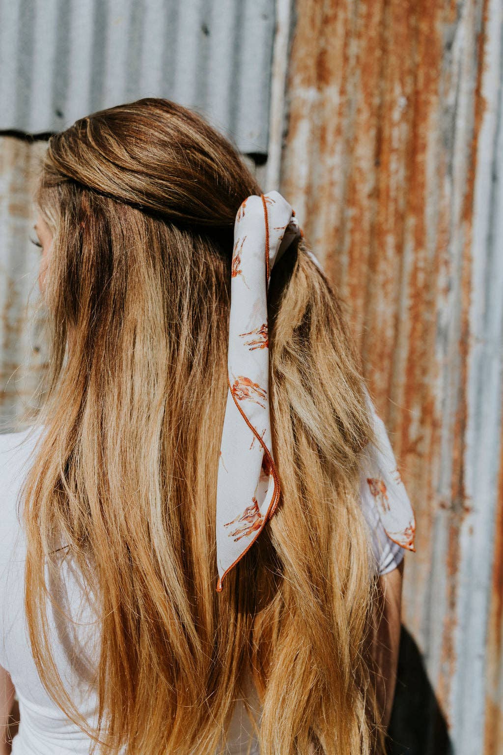 Eighteen Forty Two Longhorn Chiffon Scarf, 20-inch square lightweight scarf with a subtle longhorn pattern in soft fabric