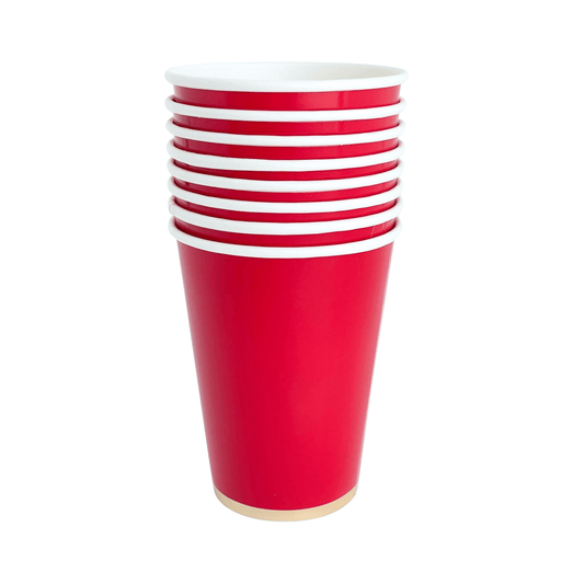 Cherry Red Signature Cups | Pack of 8 - Porcupine Paper Co.