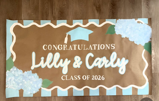 Hand Painted Back to School Customizable Banner - Large | 3' x 4'