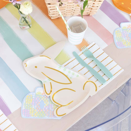 Bunnies In The Garden Large Plates | Pack of 8 - Porcupine Paper Co.