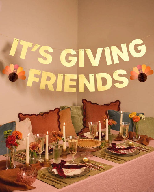 It's Giving Friends Banner | 3D paper 5' Thanksgiving decor