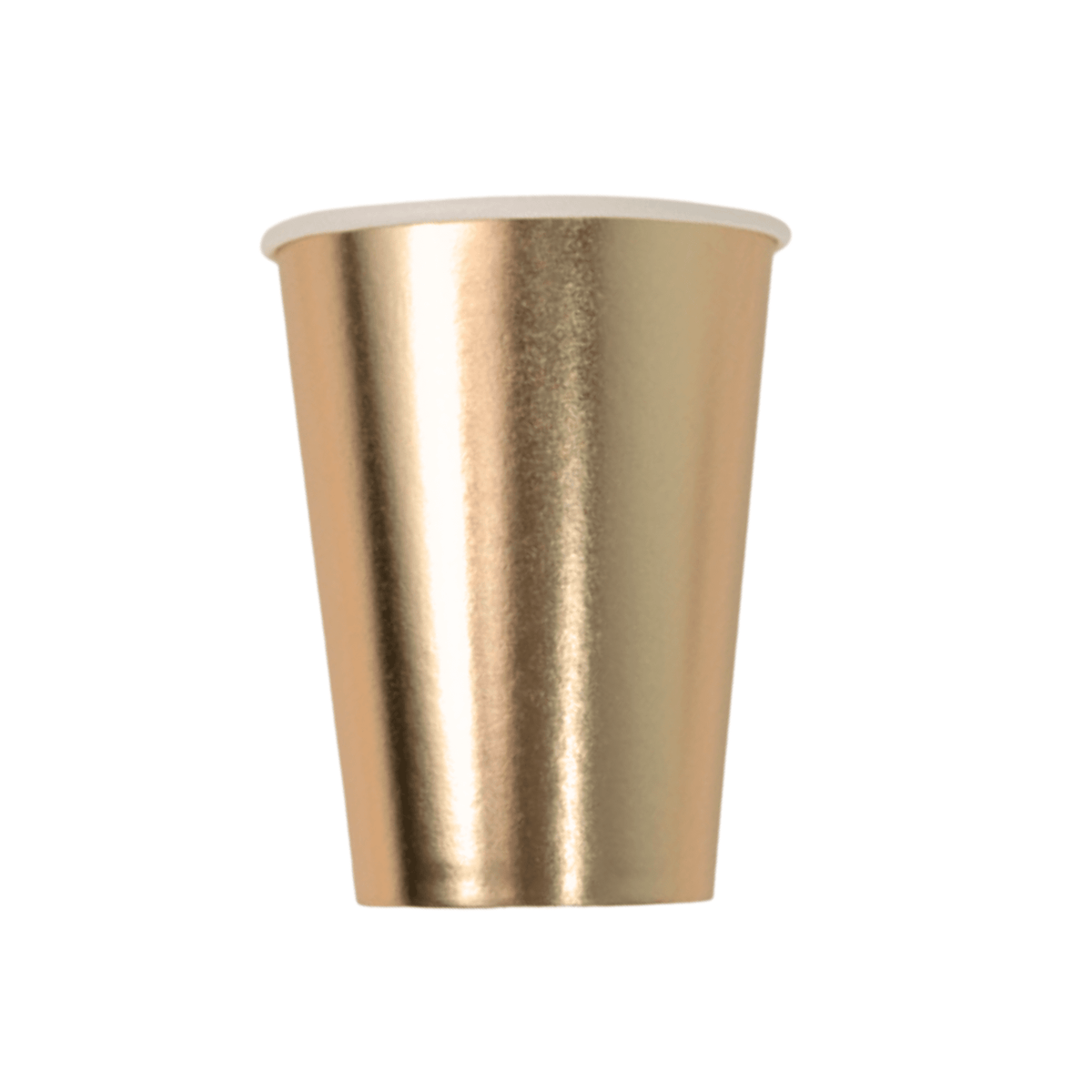 Set of 8 gold signature cups from Bonjour Fête with elegant, shiny gold finish for special occasions and celebrations.