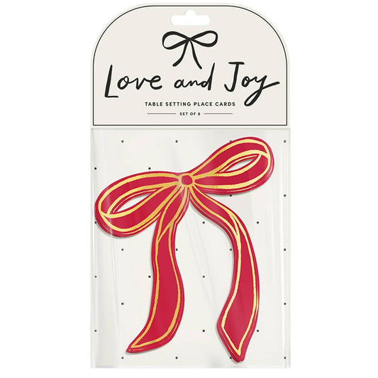 Red Bow Table Setting Placecards | Set of 8