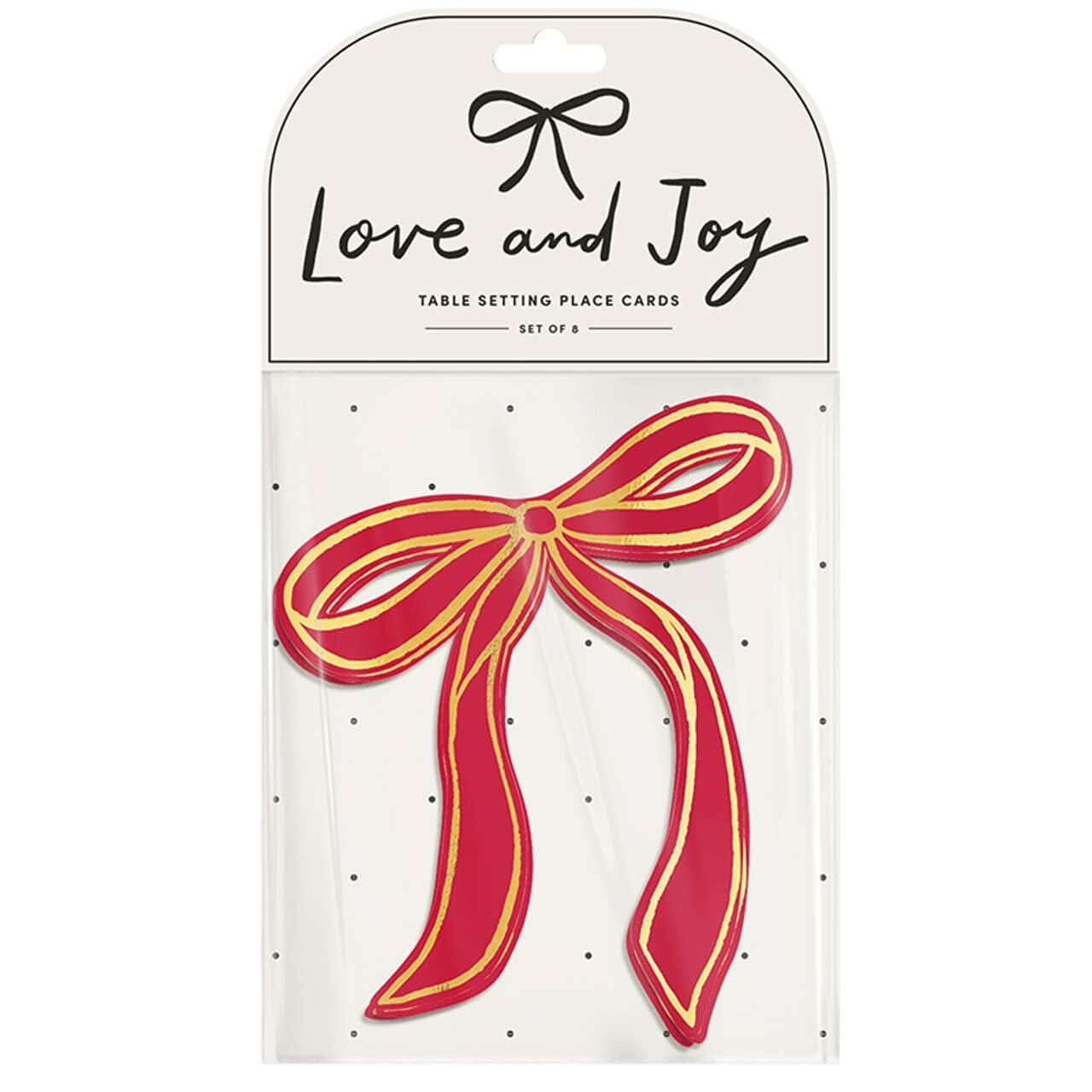 Red Bow Table Setting Placecards | Set of 8