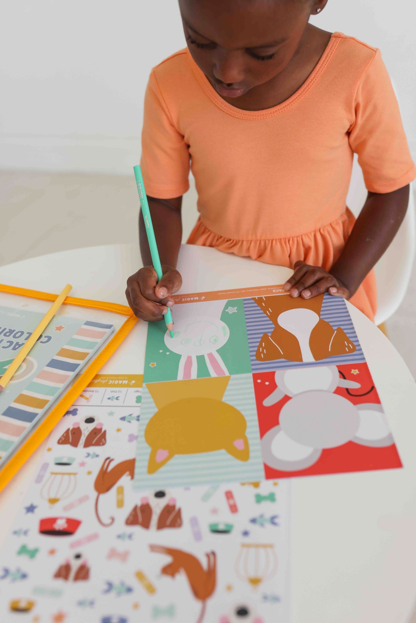 Vet themed activity book for kids by MagicPlaybook, featuring colorful pages with puzzles, coloring, and fun veterinary activities.