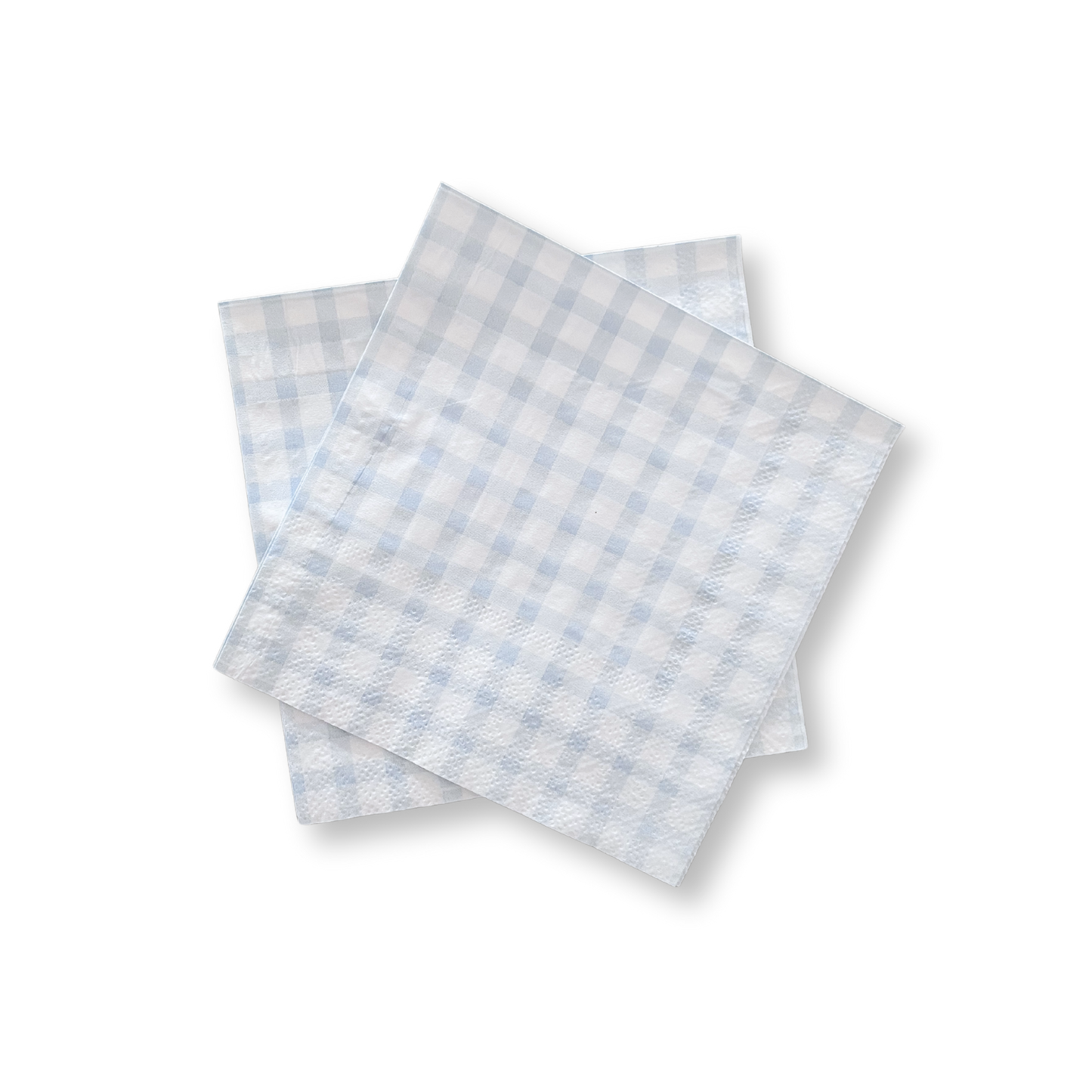 Baby Blue Small Gingham Cocktail Napkins | 24 count