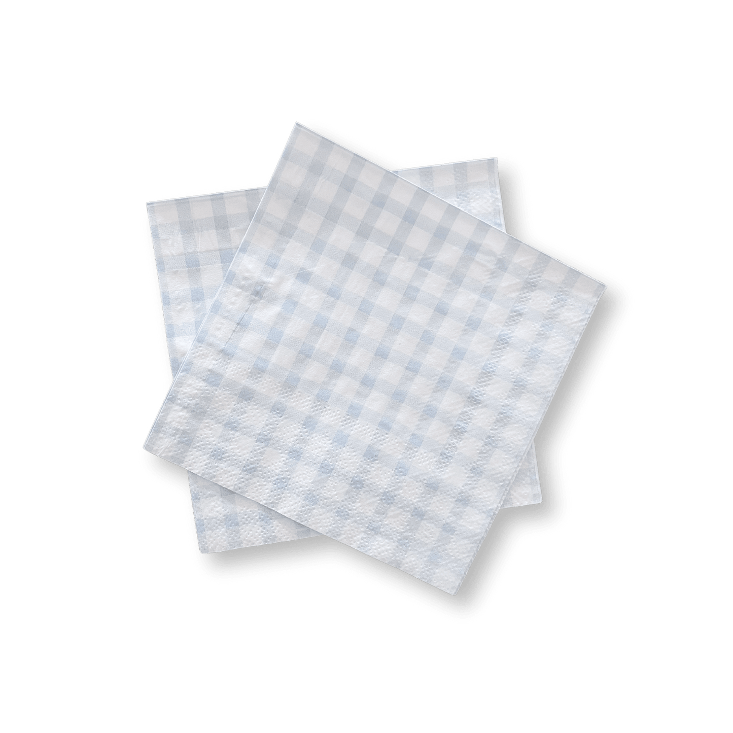 Baby Blue Small Gingham Cocktail Napkins | 24 count