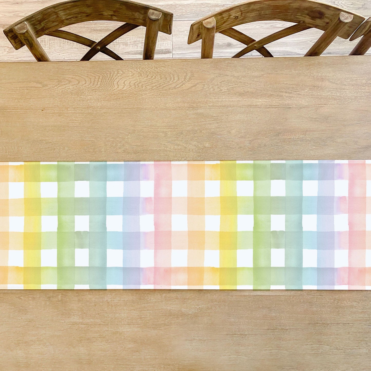 Rainbow Gingham Table Runner - Porcupine Paper Co.