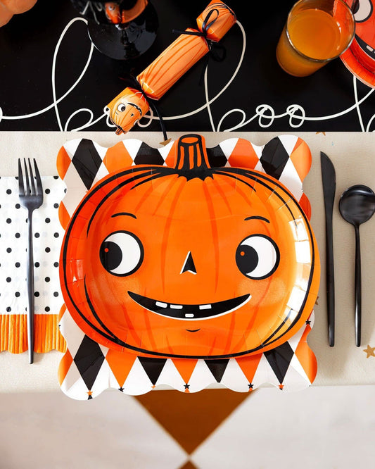 Vintage Pumpkin Plate Set | 9 count