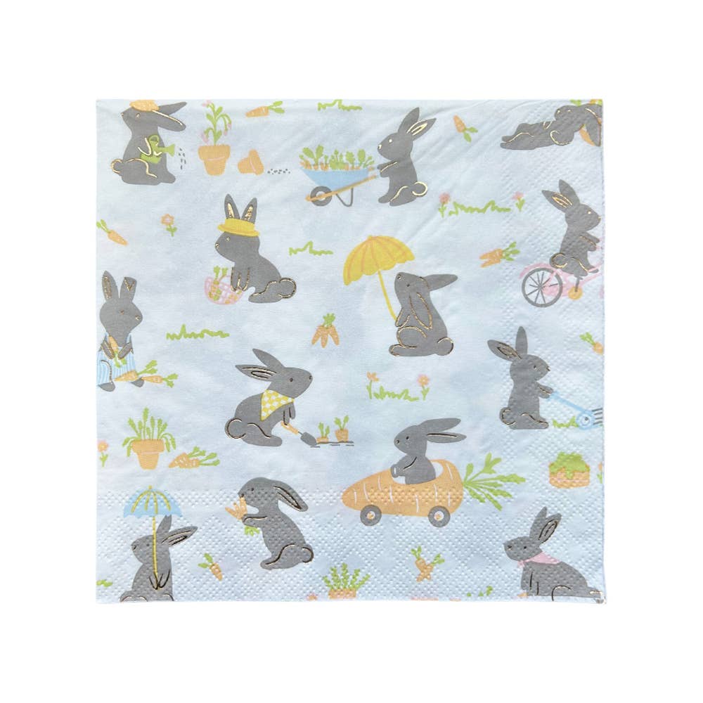 Bunnies In The Garden Large Napkins | Pack of 16