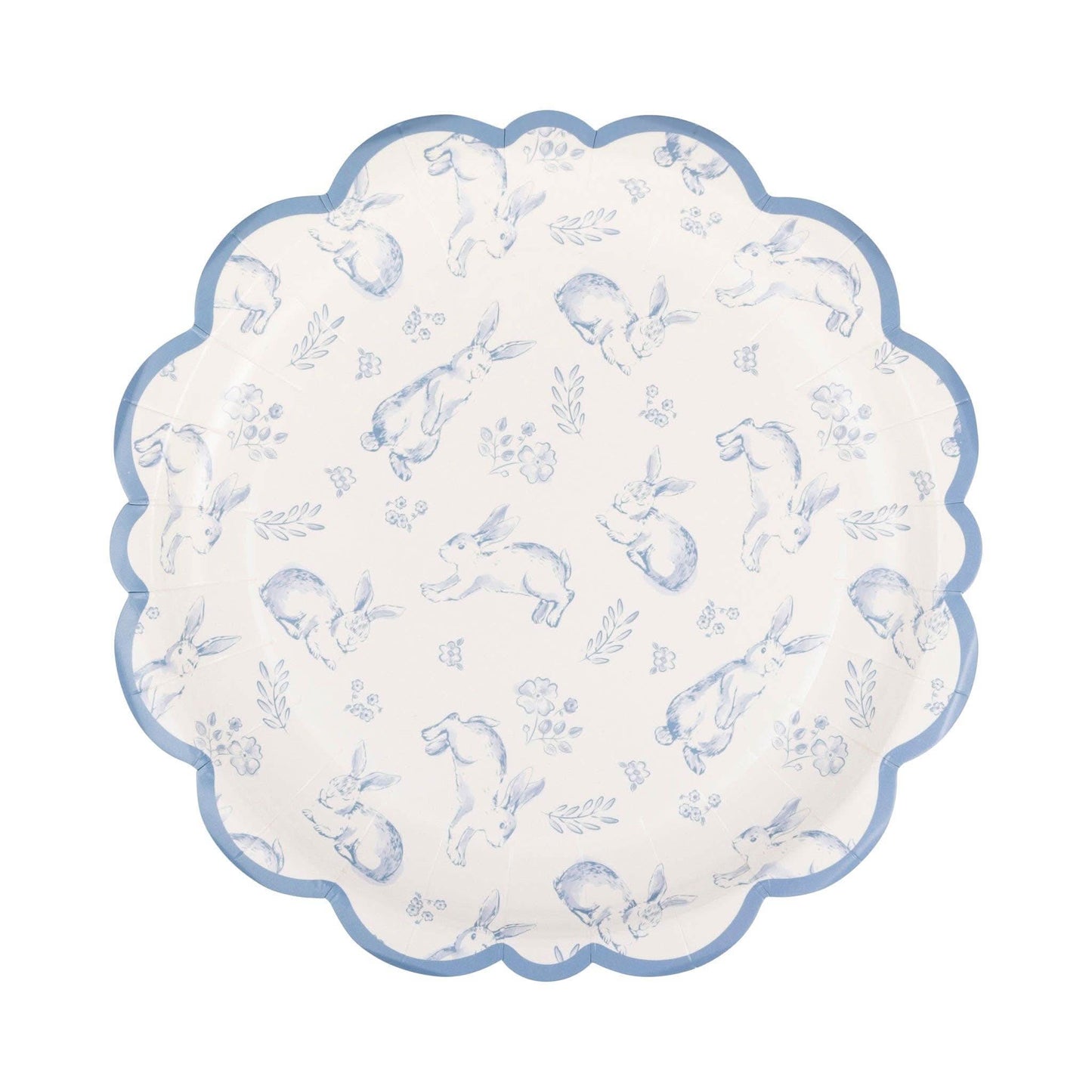 Bunny Toile Plates 8" | Set of 8 - Porcupine Paper Co.