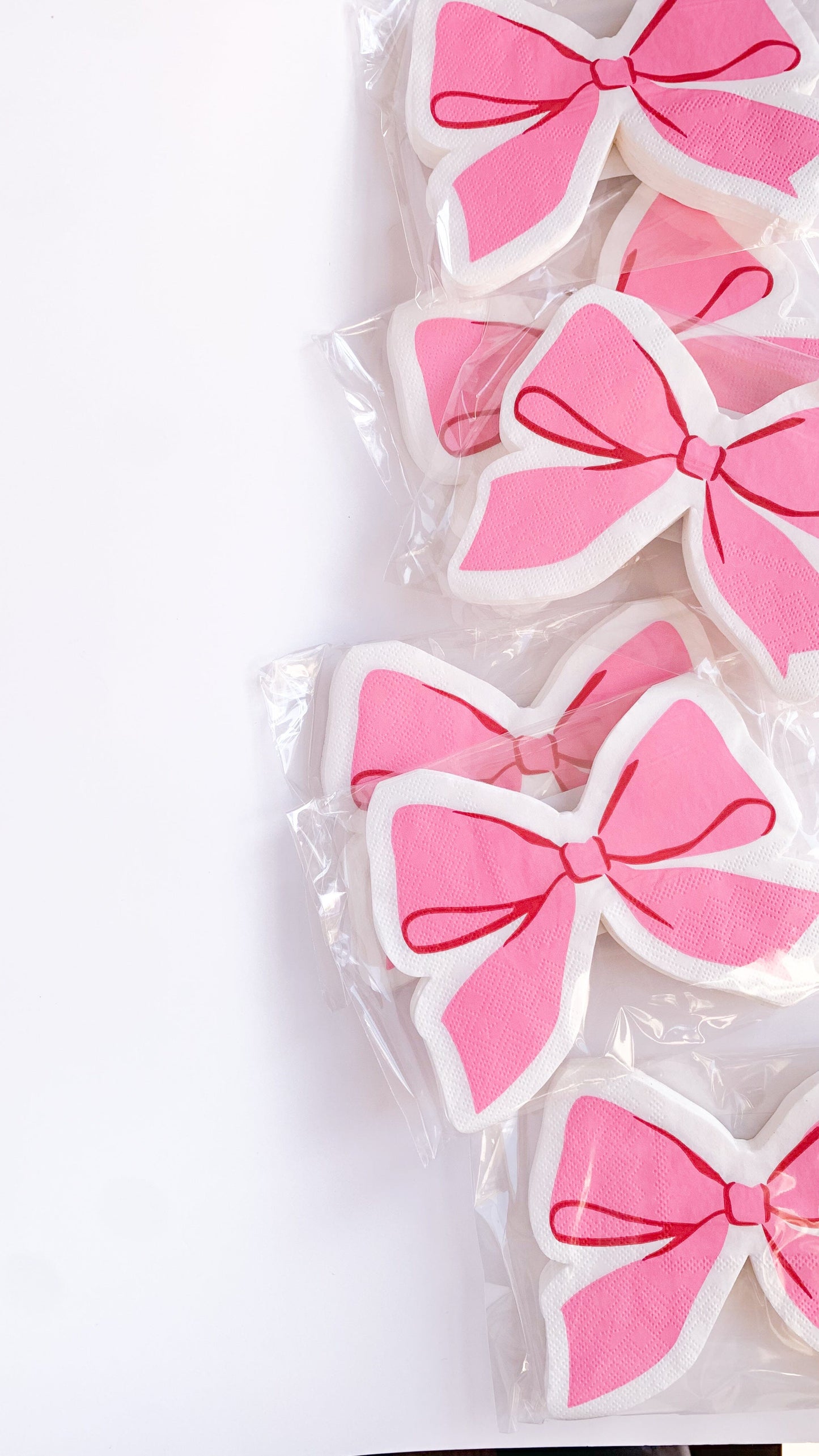 Pink Bow Cocktail Napkins | 16 count