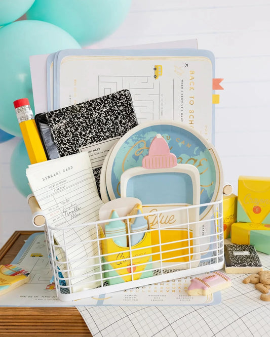 Set of 8 Comp Notebook Plates by My Mind’s Eye featuring colorful, decorative paper plates for events and gatherings.