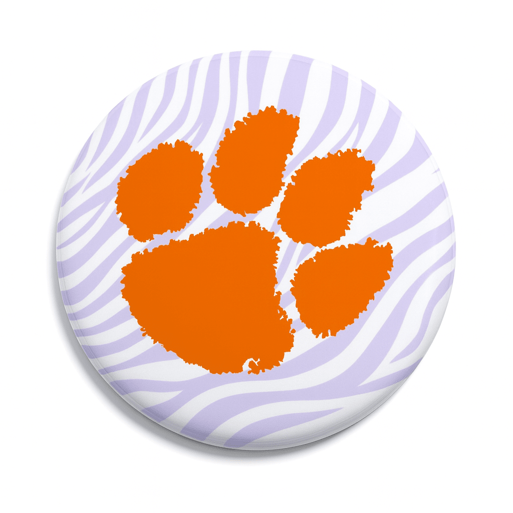 Clemson Tiger Print Button