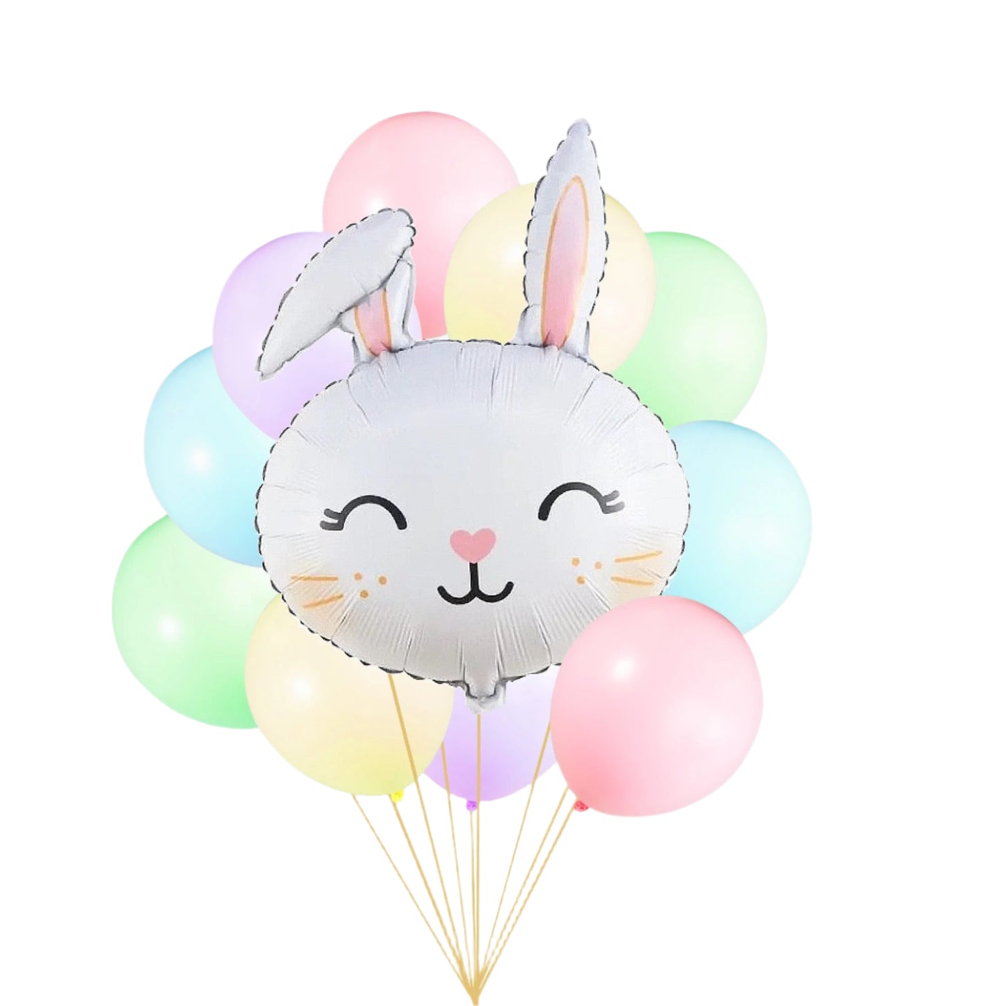 Cute Spring Bunny Pastel Balloon Bouquet