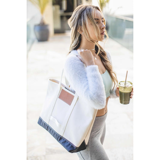 "Finn" Navy Canvas Tote | Personalizable