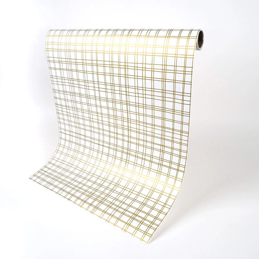Gold Plaid Paper Table Runner - Porcupine Paper Co.