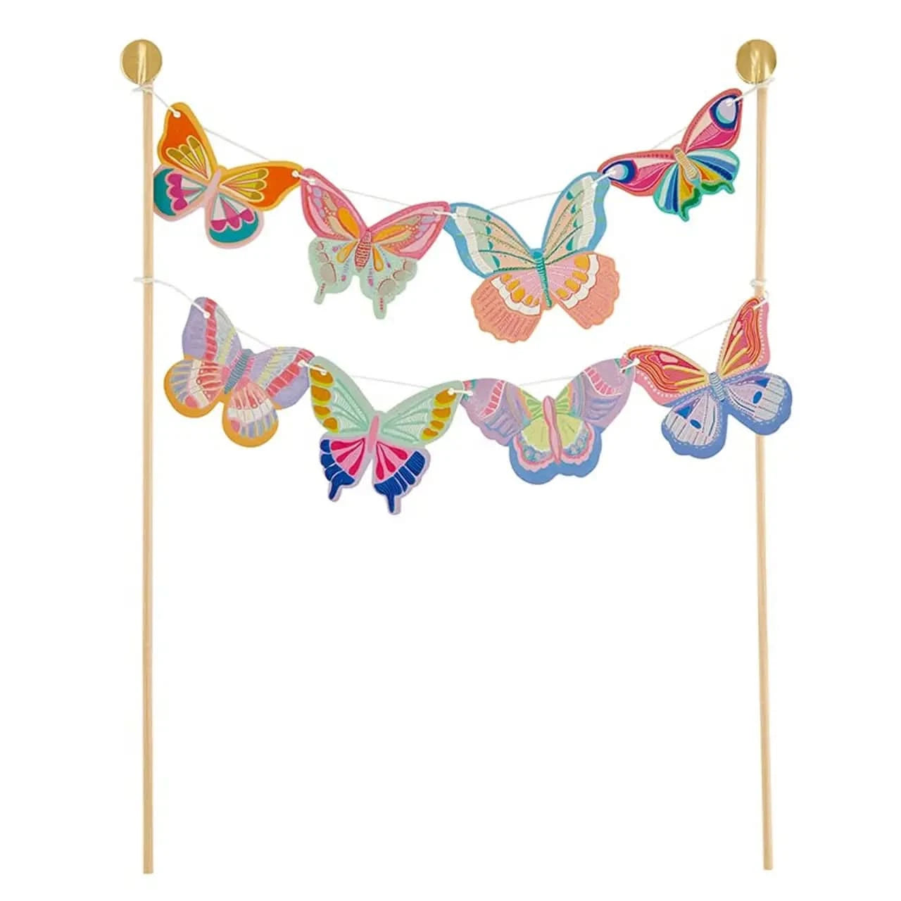 Butterflies garland cake topper by Slant Collections, featuring delicate butterfly decorations for celebration cakes.