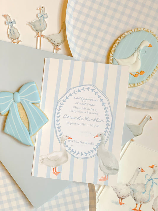 Premium Gingham Baby Blue Plates | 12 count