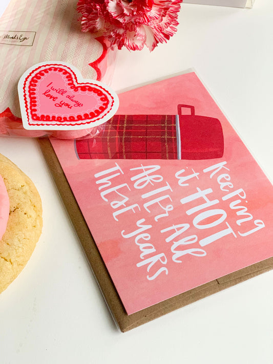 Keeping It Hot Thermos Valentine's Day Greeting Card - Porcupine Paper Co.