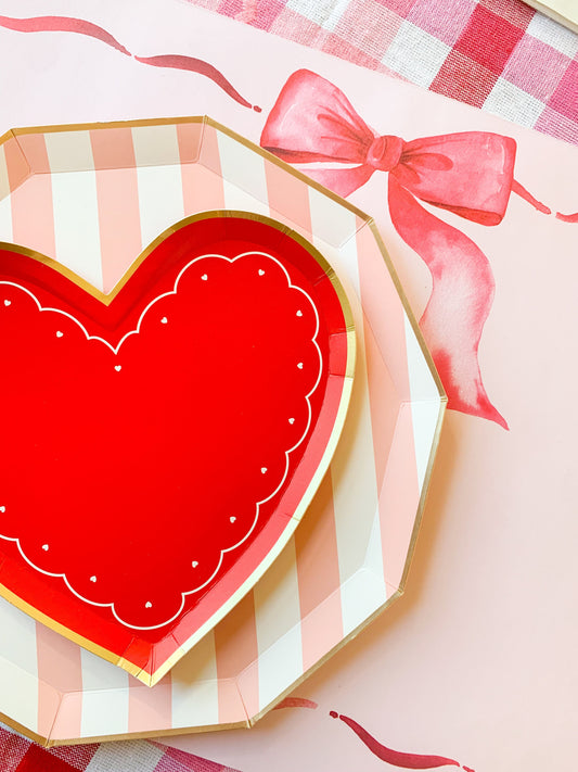 Petal Pink Signature Cabana Stripe Plates - 10.75 | Pack of 8