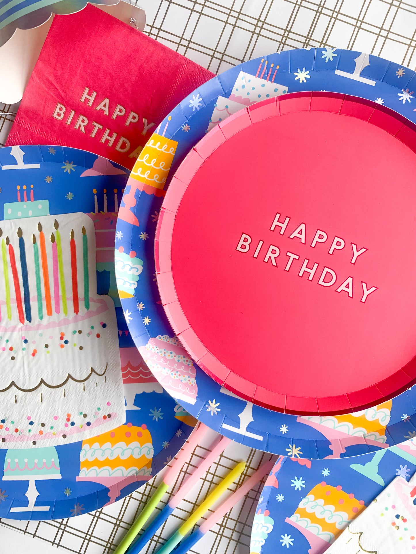Pink Signature Happy Birthday Small Plates