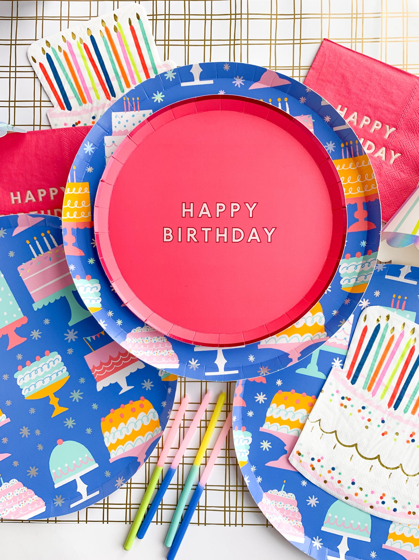 Pink Signature Happy Birthday Small Plates