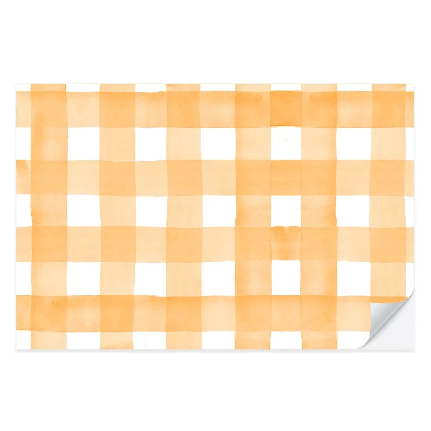 Orange Gingham placemat pad from Cami Monet featuring a bright orange and white checkered pattern for table setting decor.