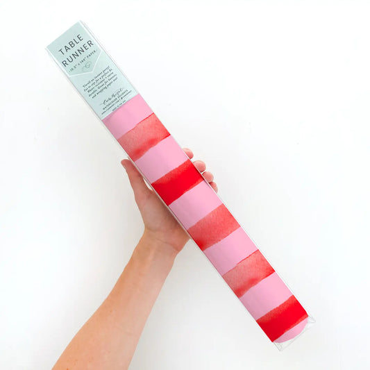 Red and Pink Stripe Table Runner Party Decor
