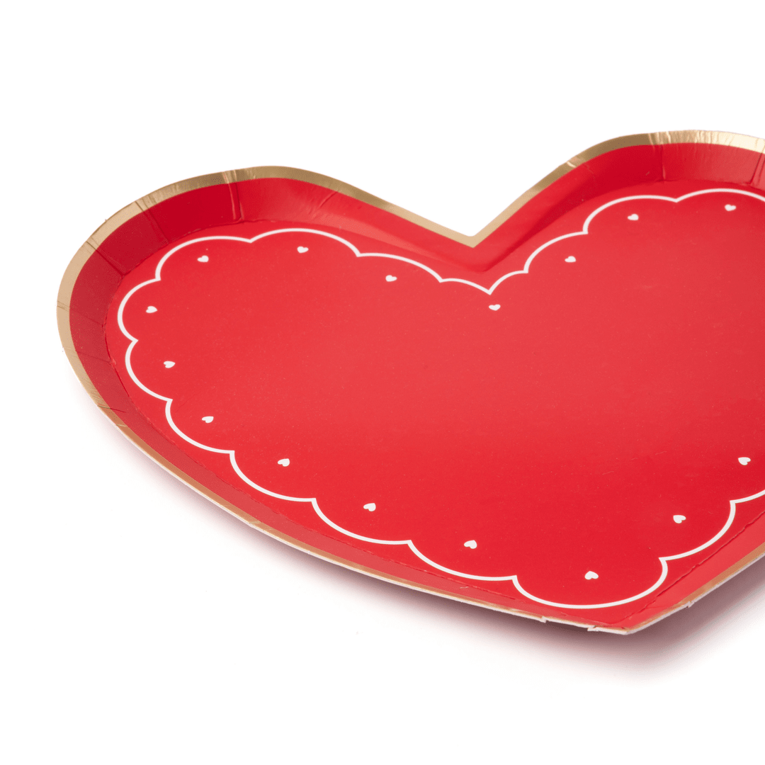 Elegant Valentine Heart Shaped Plates | 8 pack - Porcupine Paper Co.