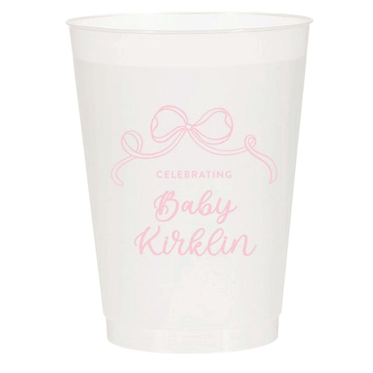 Personalized 16oz. Frosted Cup | Baby Shower | Girl