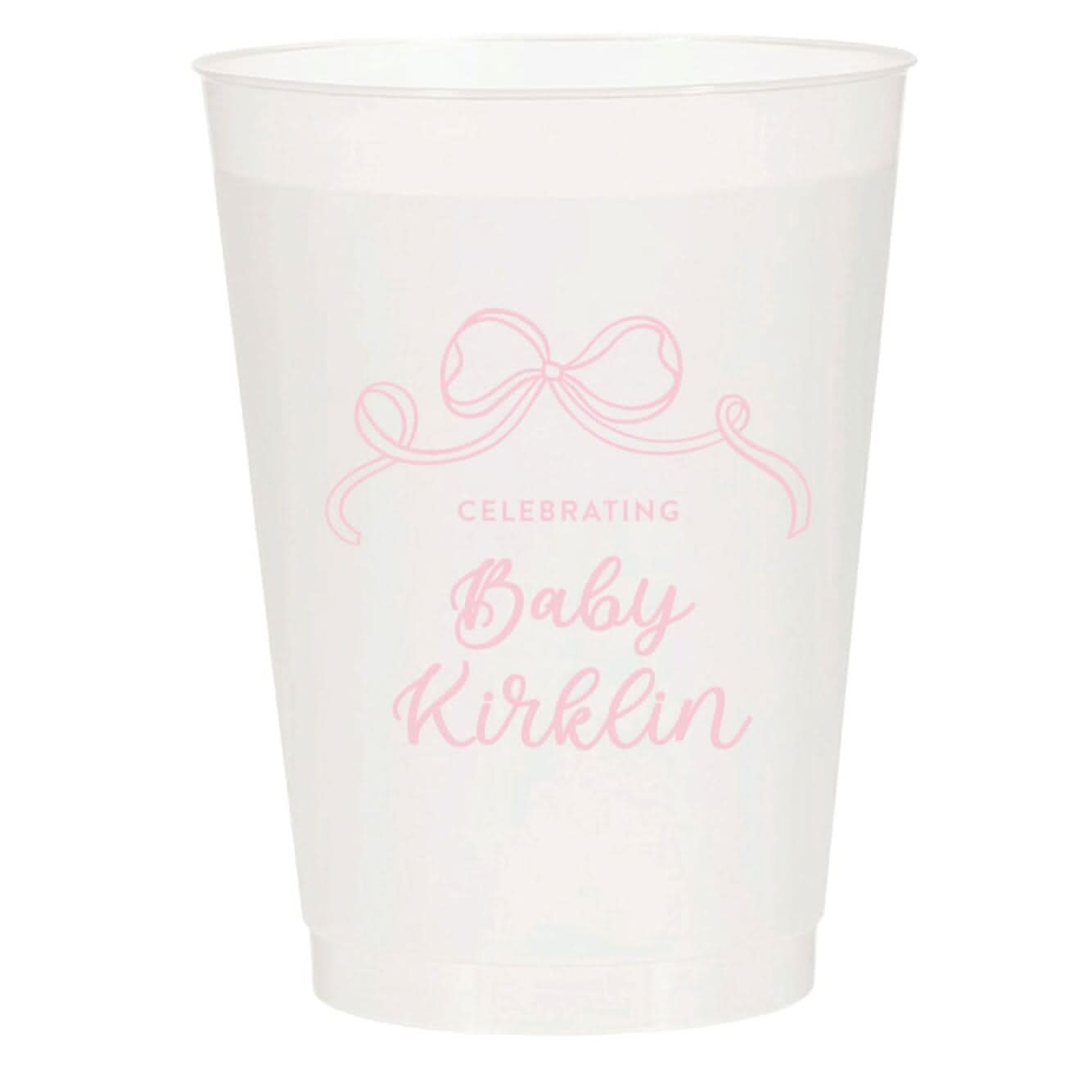 Personalized 16oz. Frosted Cup | Baby Shower | Girl - Porcupine Paper Co.