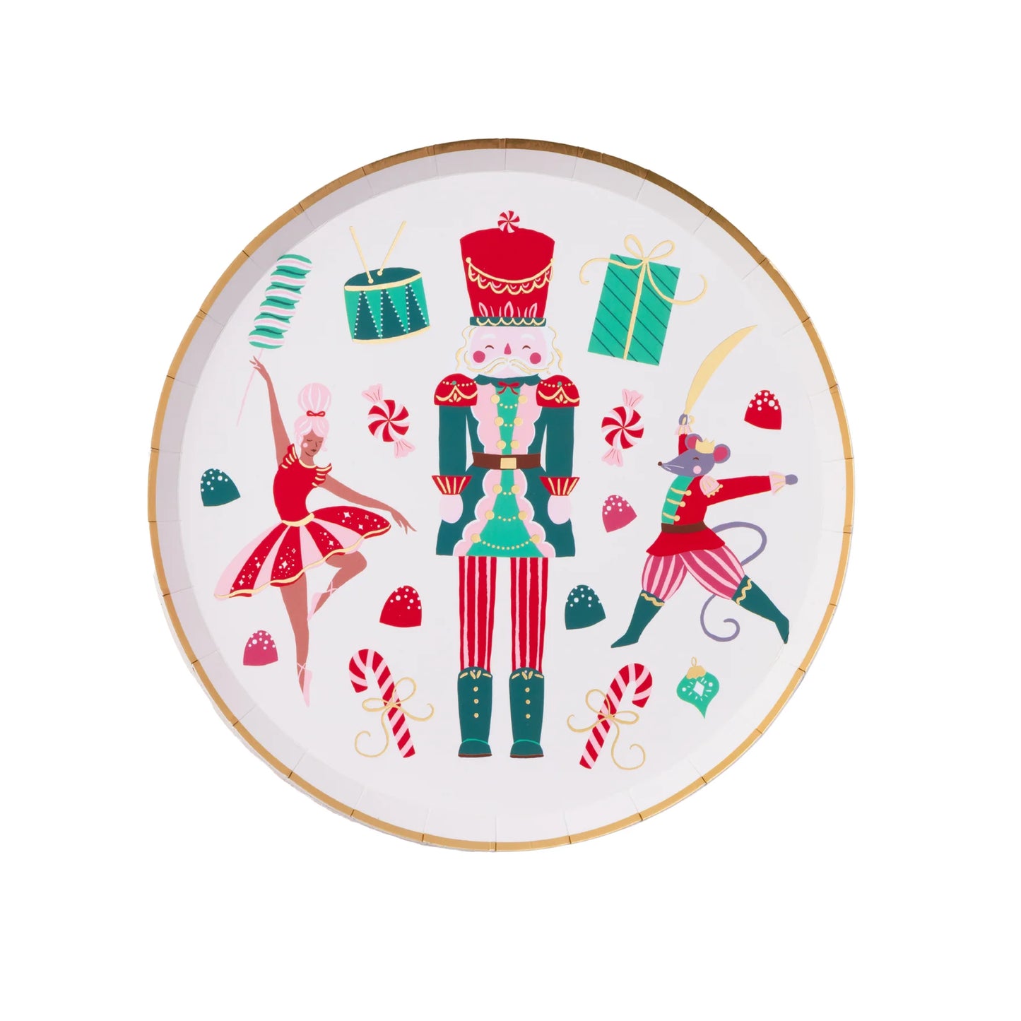 Whimsical Nutcracker Dessert Plates 8" | Set of 8