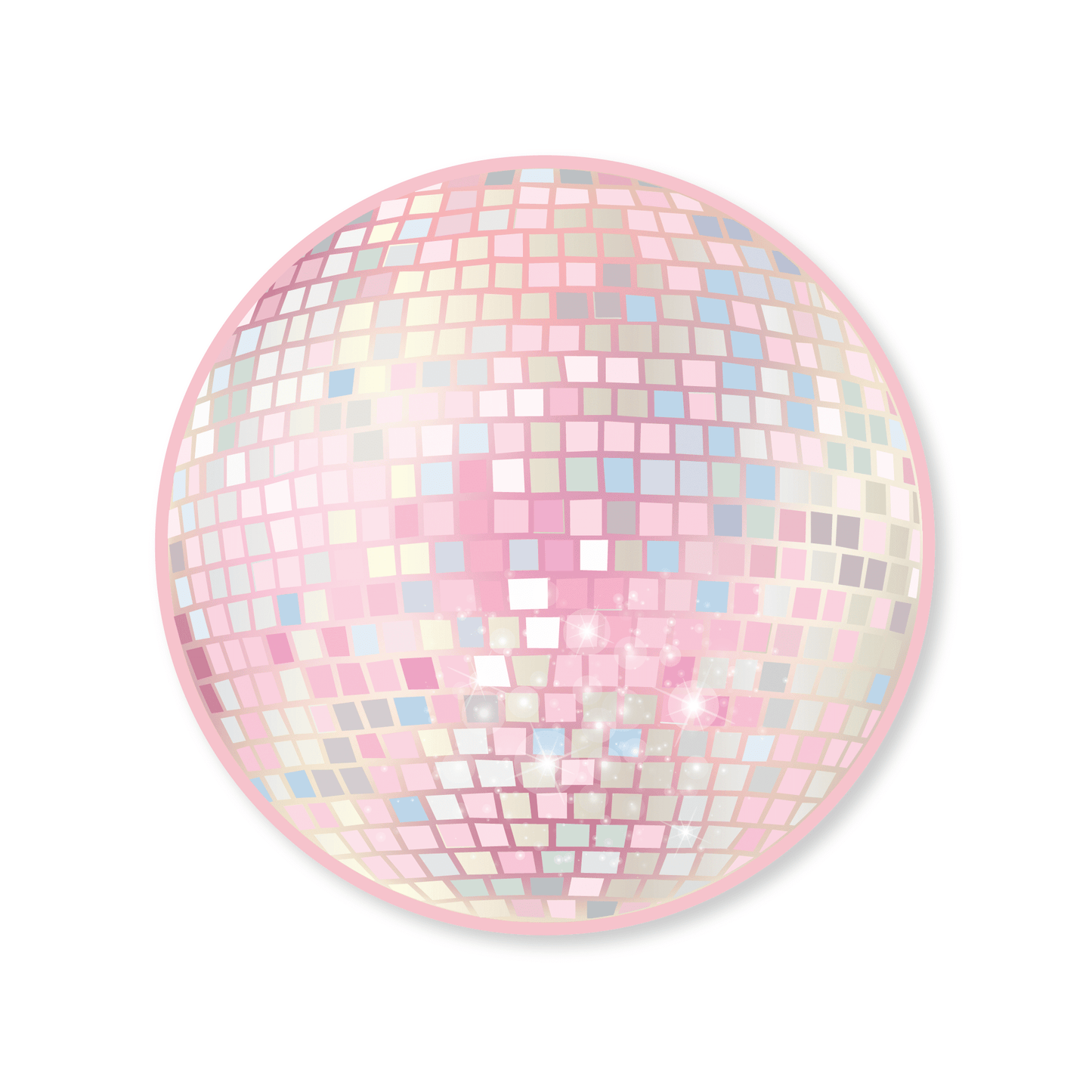 Pink Disco Ball Plates | 8 count