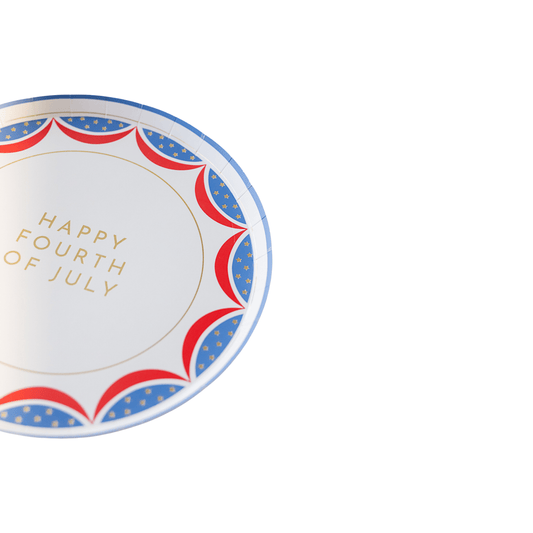 Happy 4th Of July Dessert Plates 8.25" | Set of 8