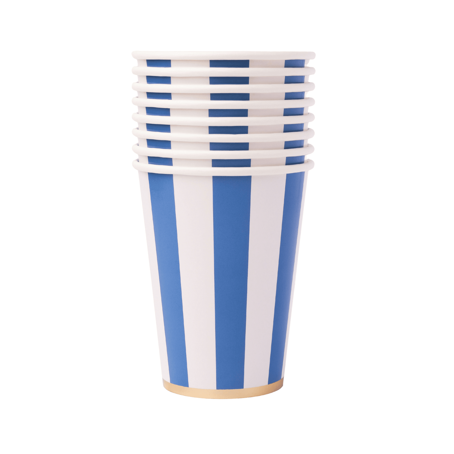 Palisades Blue Signature Cabana Stripe Cups | 8 count