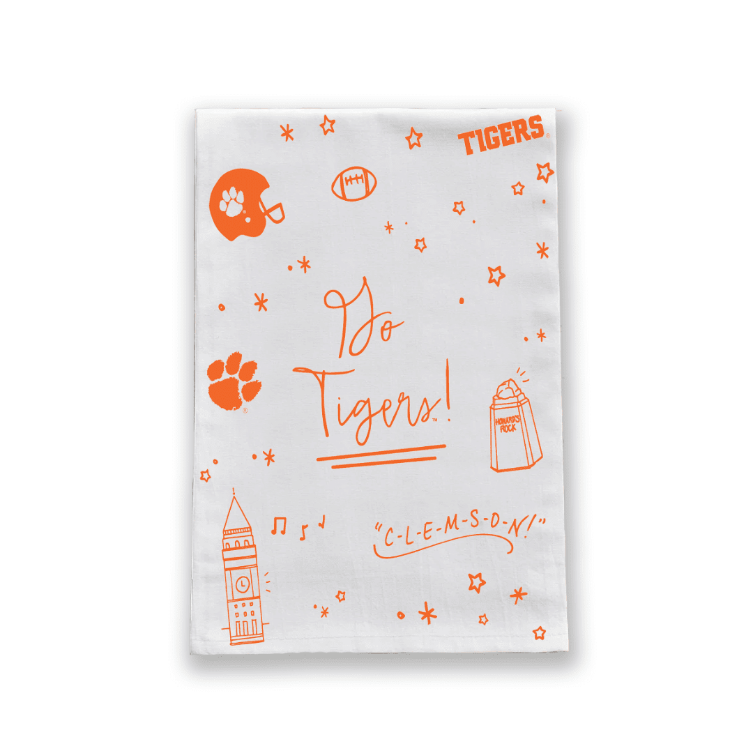 Clemson Confetti Tea Towel