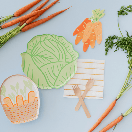 Bunnies In The Garden Cabbage Large Plates | Pack of 8 - Porcupine Paper Co.