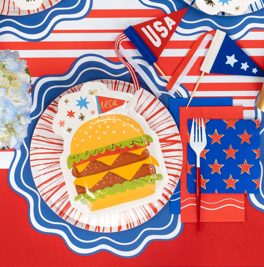 Navy Wavy Scallop Placemat 14" | Set of 12