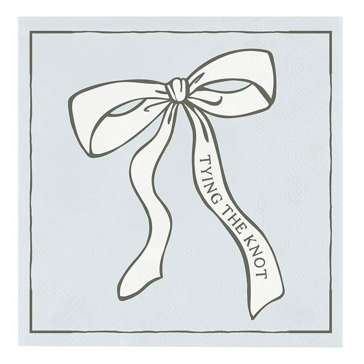 Set of 20 Tying The Knot cocktail napkins by Slant Collections, featuring elegant wedding-themed design for celebrations.