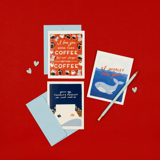 Close-up of Slightly Stationery's "You're My Favorite Person" card from the Read Next To collection, featuring elegant handwritten-style lettering.