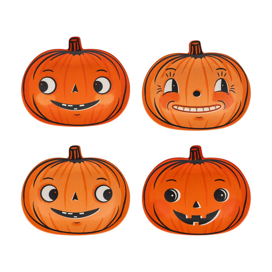 Vintage Pumpkin Reusable Plates | 4 count
