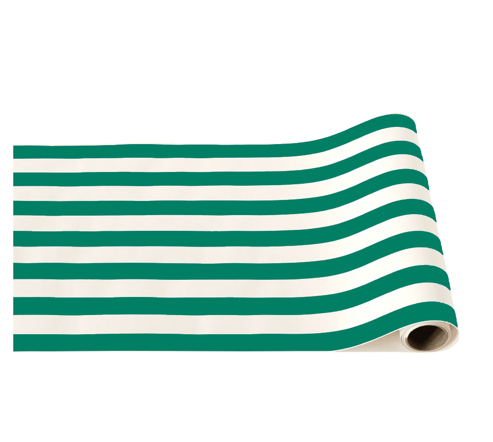 Emerald Green Signature Cabana Stripe Table Runner