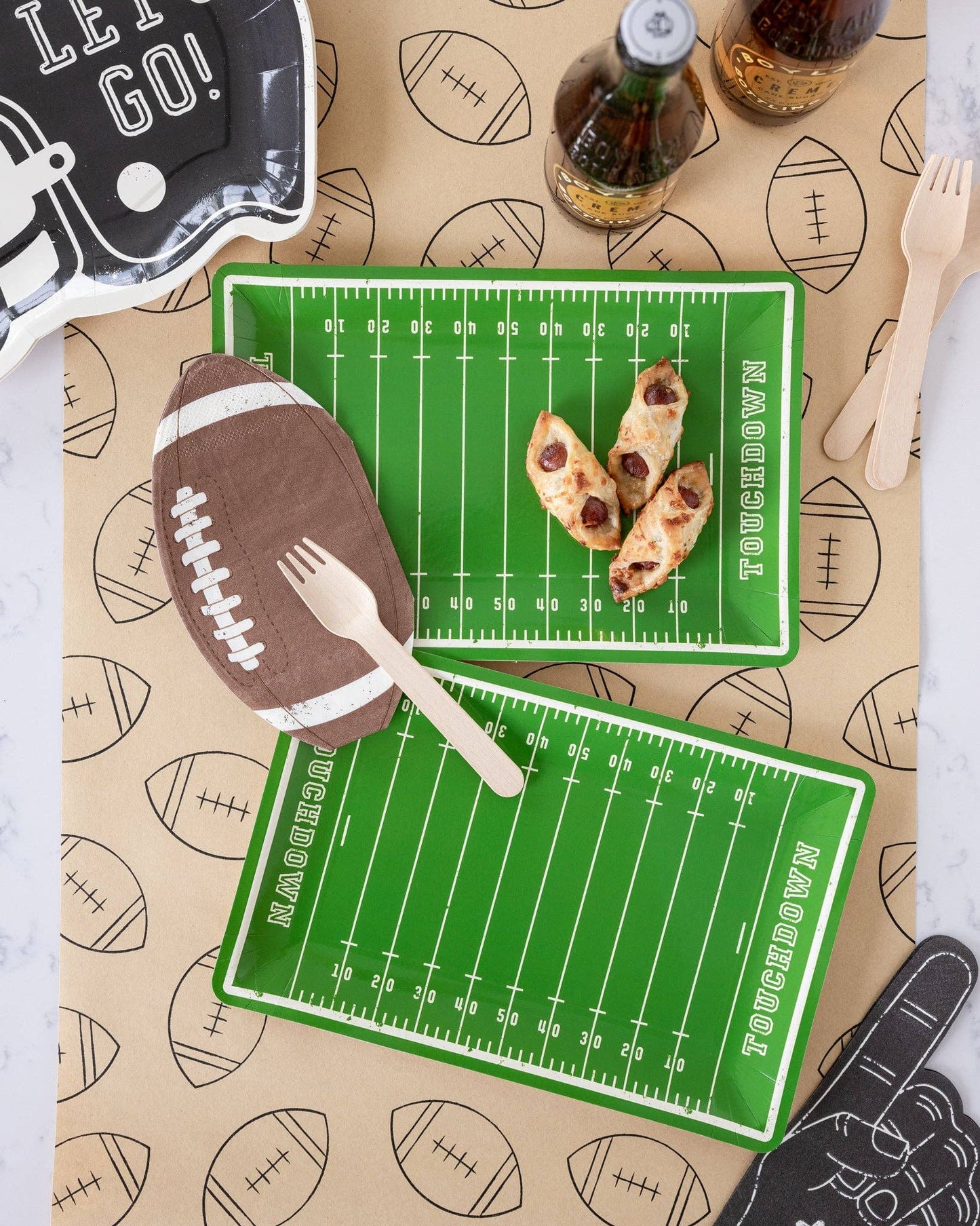 Football Kraft Table Runner | 16" x 120"