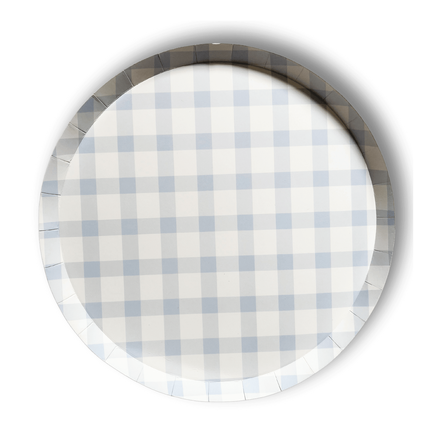Premium Plaid Baby Blue Plates | 12 count
