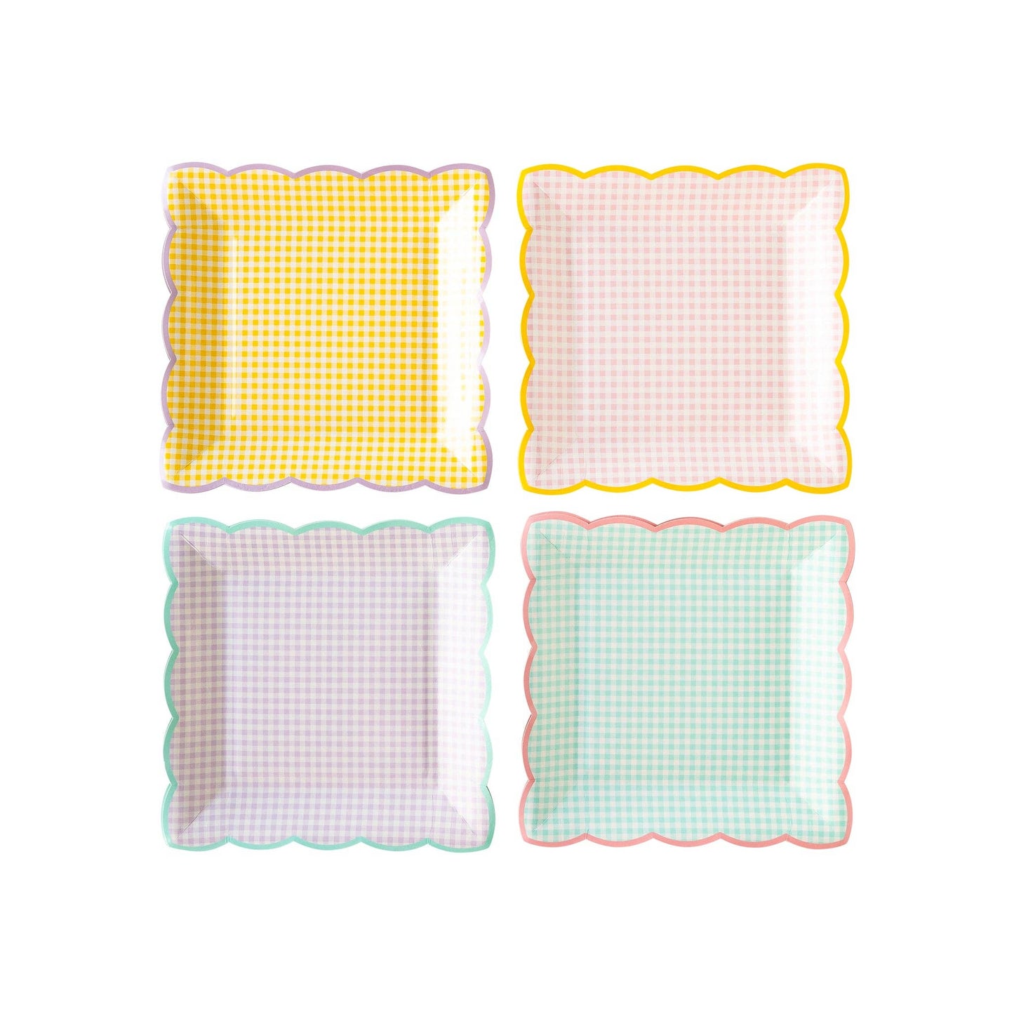 Gingham Plate Set 9" | Set of 8