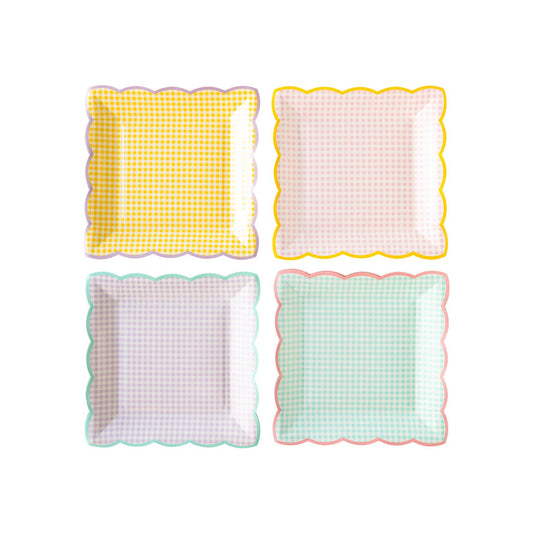 Gingham Plate Set 9" | Set of 8
